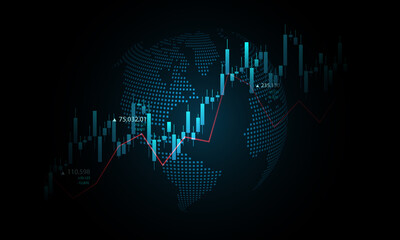 Global financial investment marketing business analysis graph background image