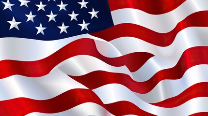 Obraz premium Memorial day background with national flag of United States. National holiday of the USA. Vector illustration. generative ai