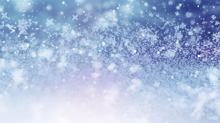 Obraz premium Winter Wonderland Background with Falling Snowflakes and Blurry Lights