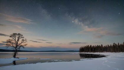 winter sunset over the river