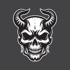 Black and white human skull.