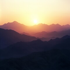 Fototapeta premium Sunset over Sinai desert mountains