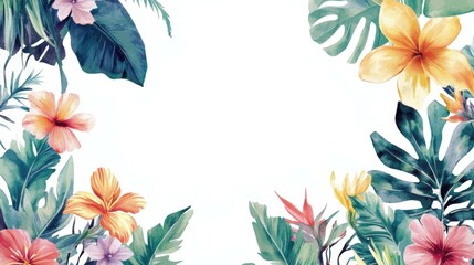 Floral border with vibrant colors and ample copy space for creative use