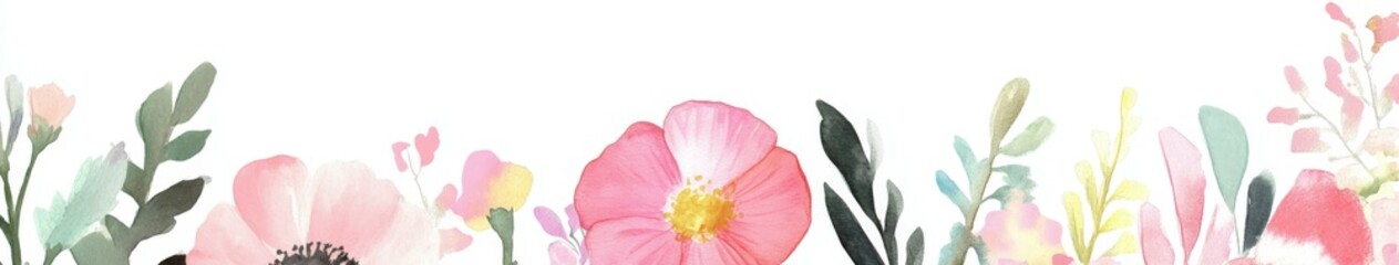 Colorful floral border with ample copy space for your creative designs