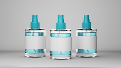 Realistic 3D Detailed Mockup of Spray Bottle for Skin Care Cosmetic