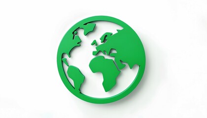 Obraz premium Minimalist icon image of the world globe earth planet geography, international, sphere, map continents symbol logo 
