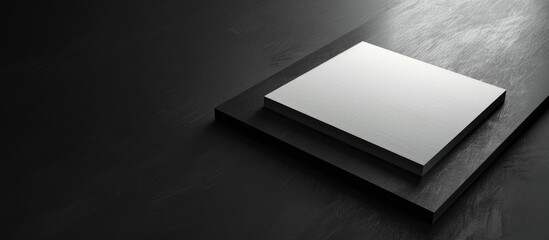 A stunning portfolio management symbol displayed on elegant white paper against a sleek black background creating a polished business concept with a copy space image