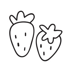 Strawberries. Isolated outline icon. Illustration on white background.