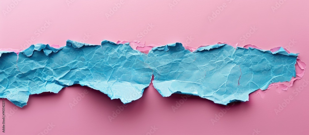 Poster Apply now message on torn blue paper against a pink backdrop with a conceptual apply now symbol providing a designated area for additional content or text in the image