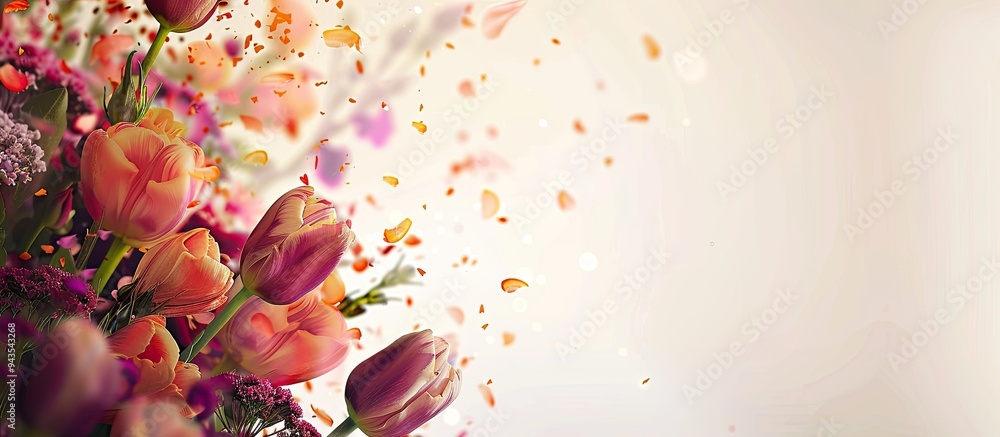 Poster background image with flowers and space for text ideal for birthday celebrations copy space image