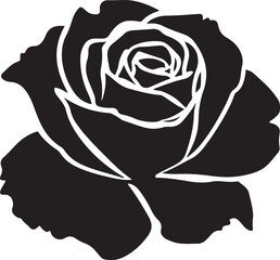 Rose vector silhouette image with white background