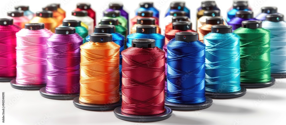 Poster Choose from various solid colors of the Bottom Line thread for your sewing and embroidery projects to enjoy a wide array of options with copy space image