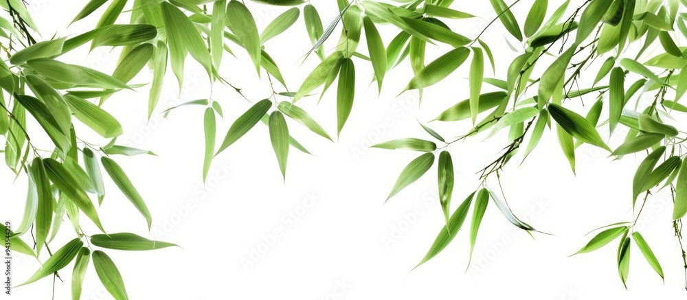Canvas Prints isolated bamboo leaves on a white background with copy space image