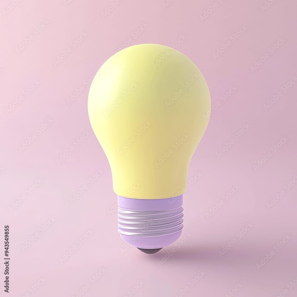 Poster animated light bulb mockup and web banner with cartoon interface. minimal metaverse concept.