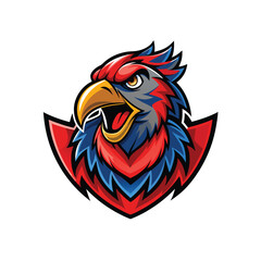 Angry parrot face mascot logo icon vector design