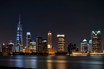 Fototapeta premium view of the Skyline at Night