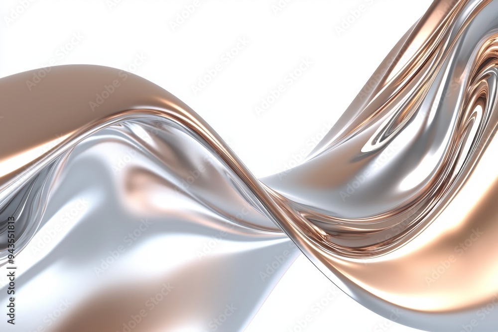 Poster the motion of an abstract motion liquid twisted into a swirl of metallic flow. isolated on a transpa