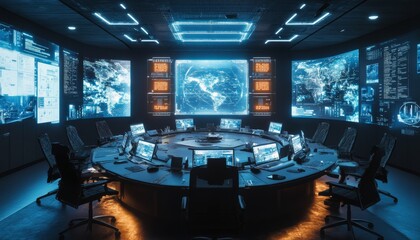 Holographic war room  innovative space for strategic military planning and execution