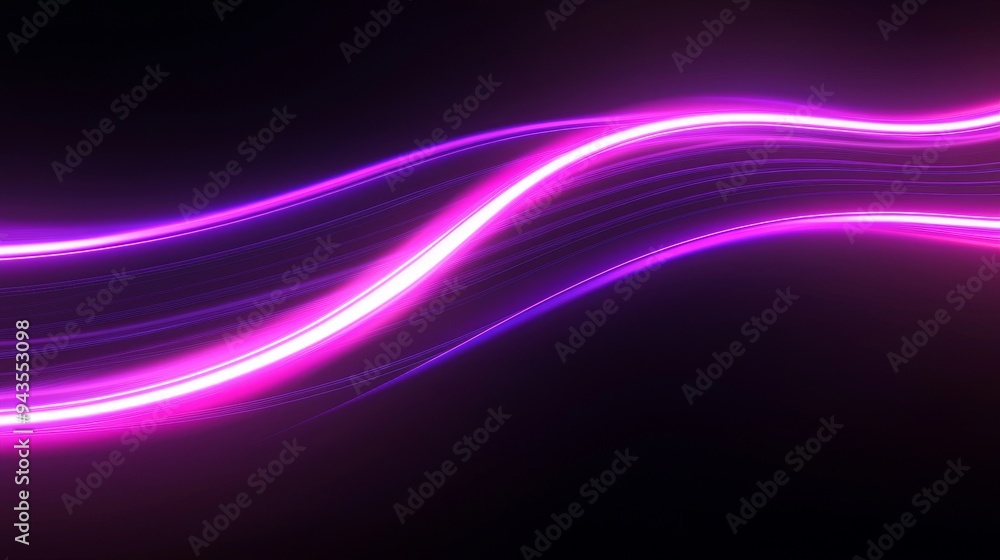 Poster background made of neon glowing light. led speed light illuminated. florescent on dark background. c