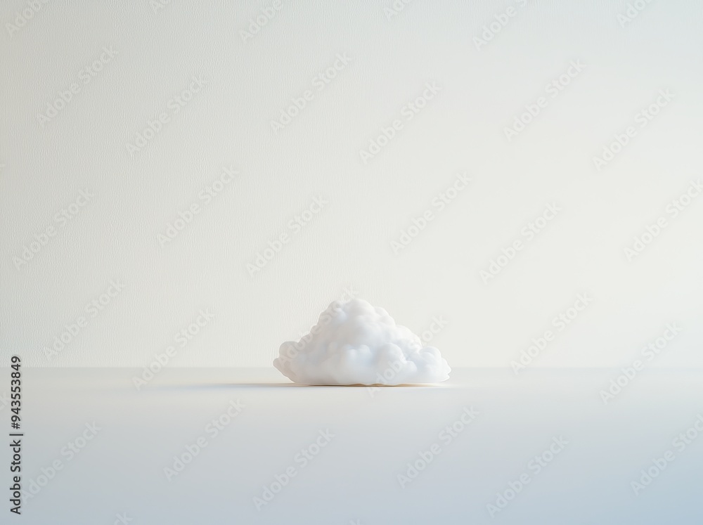 Aufkleber a 3d render of white clouds isolated on a transparent png background with white smoke render effect.