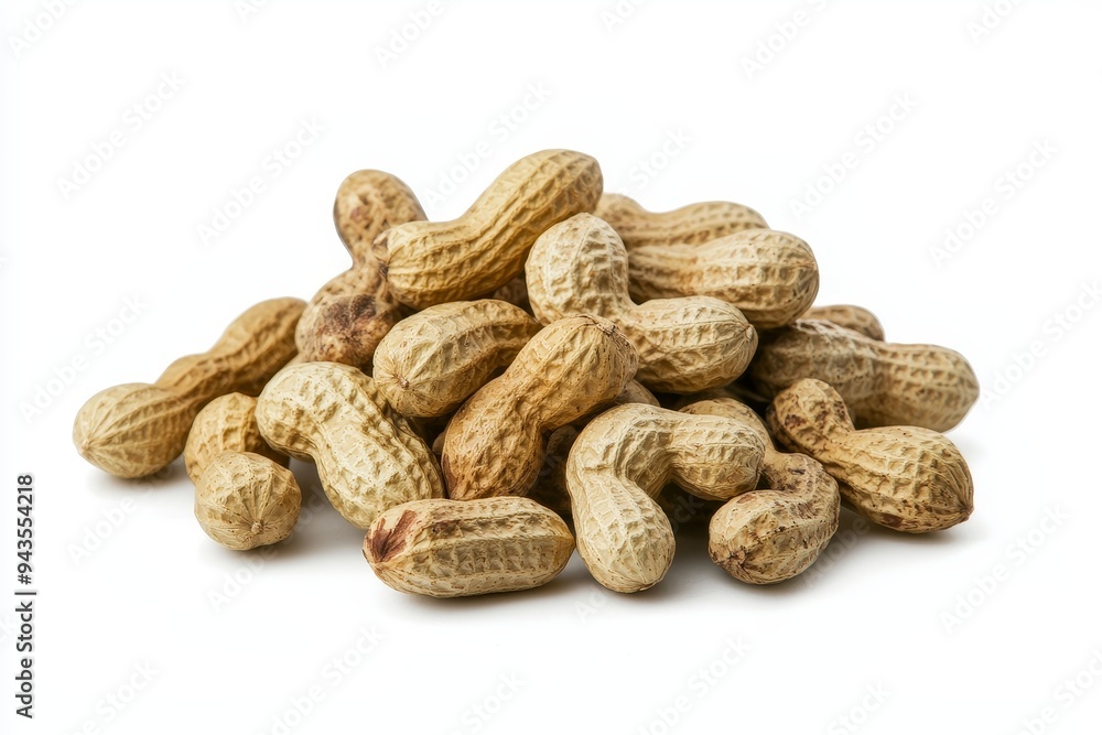 Poster a close up of a peanut isolated on a transparent png background, understanding the different types o