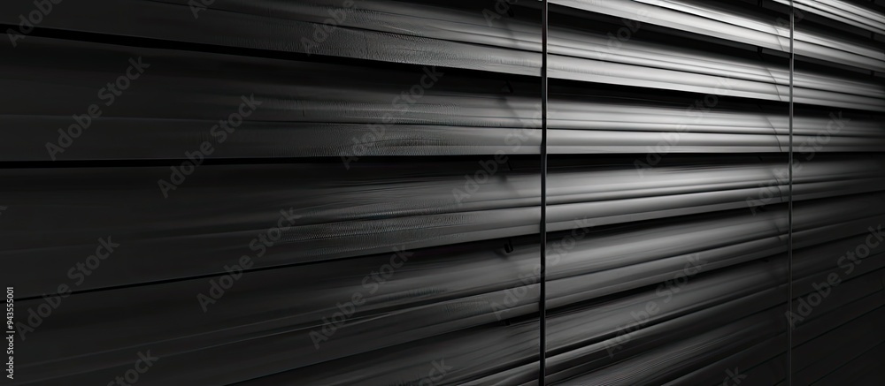 Aufkleber Polyester and PVC blend in black roller blind texture create an ideal background with copy space image