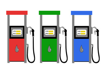 Fuel Pump . Fuel Pump icon .Petrol pump. Gas station, Fuel background.  flat design .Gasoline pump nozzle with drop.
