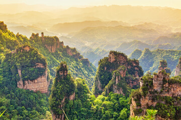 Zhangjiajie National park. Famous tourist attraction in Wulingyuan, Hunan, China. Amazing natural...