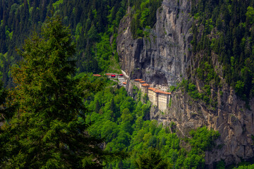 Fototapeta premium Sumela Monastery (Turkish: Sümela Manastırı) is a Greek Orthodox monastery, in the Maçka district of Trabzon Province in modern Turkey.