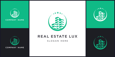 vector of luxury real estate logo and icons, can be used in various media easily, editable