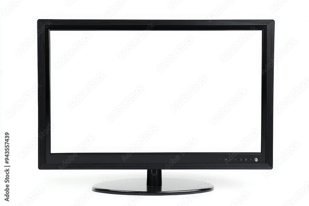 Poster having an empty monitor screen with an isolated background, a flat view of a computer screen showing