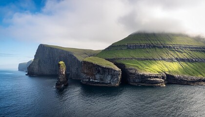 layers of cliffs along the faroese shore