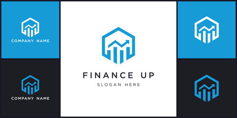 vector of finance up logo and icons, can be used in various media easily, editable