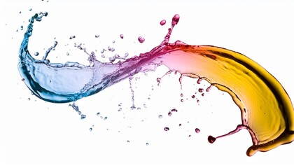 color water splash isolated on white