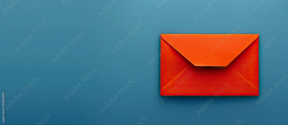 Poster An organic traffic message on orange paper set against a blue background serving as a symbolic representation with available copy space image