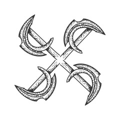 Axe hand drawn vintage style. Vector illustration