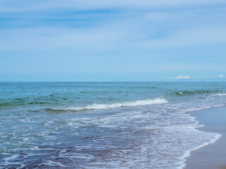 view of sand beach at Curonian Spit in Kaliningrad