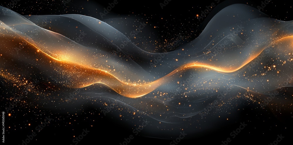 Fototapete modern design with dynamic shapes composition and technology concept on circuit board, hi-tech digit