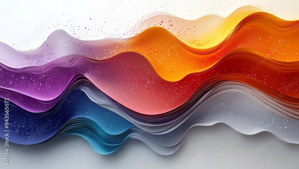 Poster in a computer style with mixed colors, this is a cool waves design with generative ai