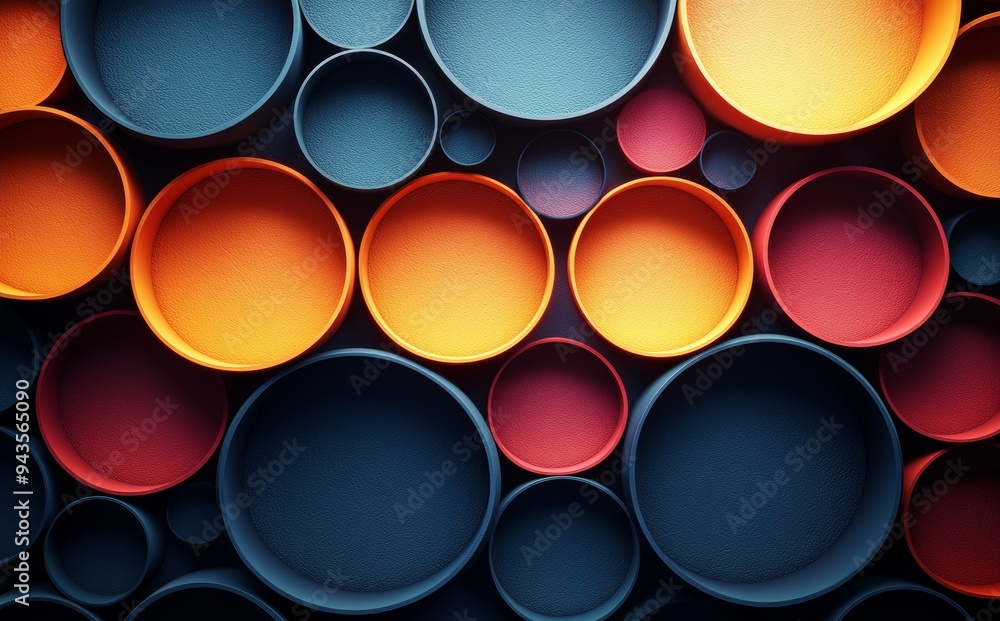 Poster Background with a dynamic circle dimension and colorful light effects