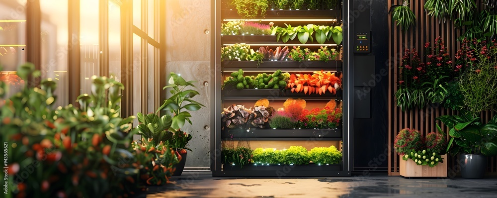 Aufkleber vertical farm module for home with smart sensors and app for easy maintenance