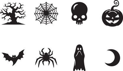 Playful and spooky Halloween icon collection