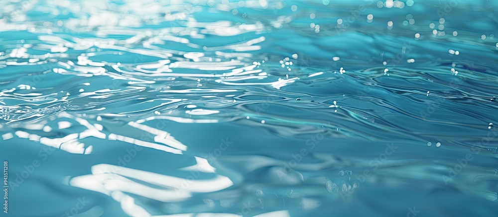 Poster blue swimming pool background with copy space image