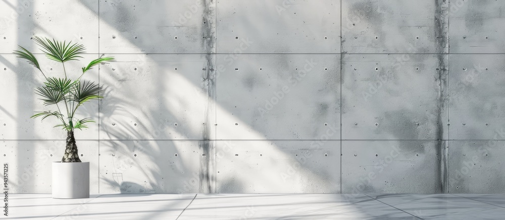 Poster background with a patterned texture on a white cement wall in a wide angle copy space image