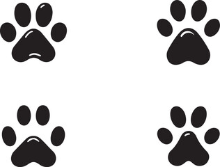 Illustration of a cat paws set.
