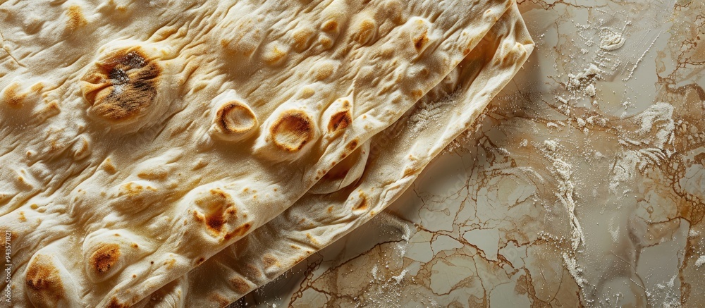 Aufkleber fresh thin lavash with a textured appearance in the copy space image