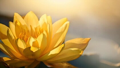 yellow lotus flower blooming and copy space