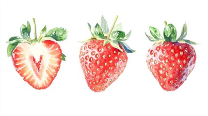 Watercolor Strawberries