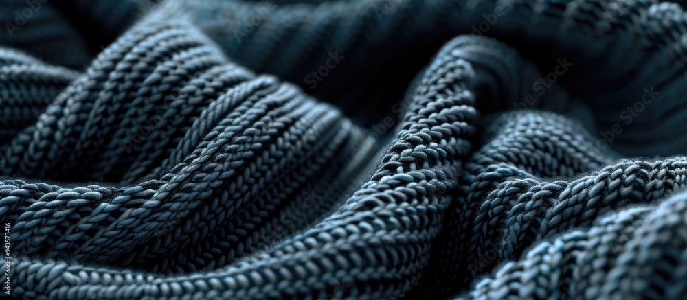 Poster background with folds showcasing the texture of a stylish knitted fabric ideal for copy space image