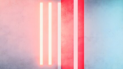 Retro-inspired neon signs and symbols intertwined with vintage textures, presented in a vibrant double exposure technique